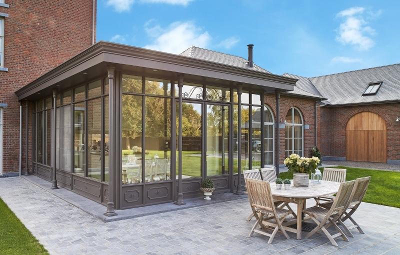 vintage veranda met plat dak pauwels kreativ line