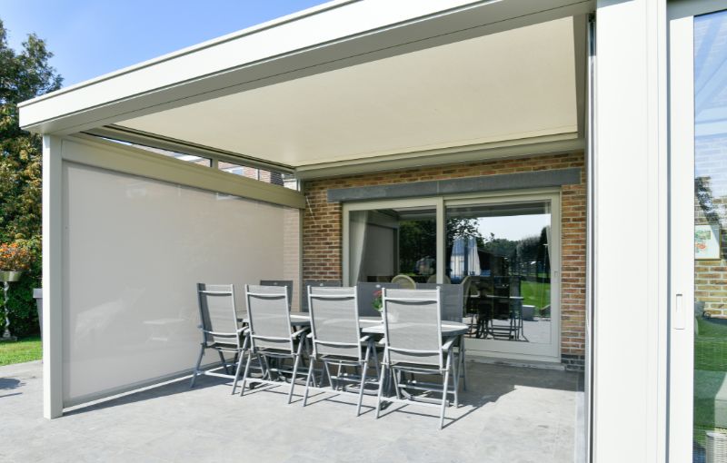 PAUWELS DAKSCREEN VOOR PERGOLA pauwels oprolbaar zonweringsdoek